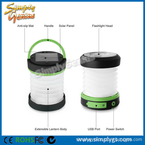 smart chip 800mah solar camping lanterns with mobile phone charger